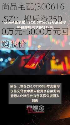 尚品宅配(300616.SZ)：拟斥资2500万元-5000万元回购股份