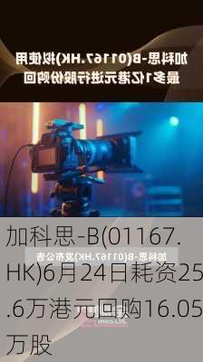 加科思-B(01167.HK)6月24日耗资25.6万港元回购16.05万股