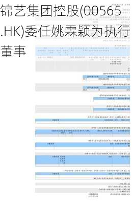 锦艺集团控股(00565.HK)委任姚霖颖为执行董事