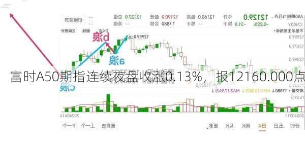 富时A50期指连续夜盘收涨0.13%，报12160.000点