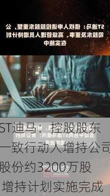 ST迪马：控股股东一致行动人增持公司股份约3200万股 增持计划实施完成