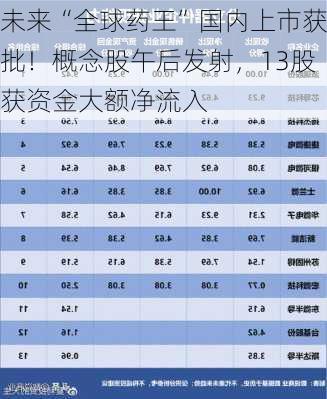 未来“全球药王”国内上市获批！概念股午后发射，13股获资金大额净流入