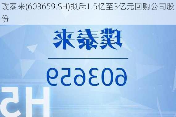 璞泰来(603659.SH)拟斥1.5亿至3亿元回购公司股份