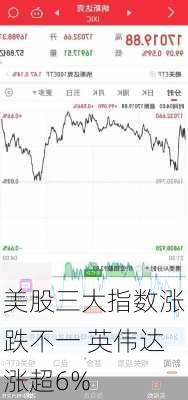 美股三大指数涨跌不一 英伟达涨超6%