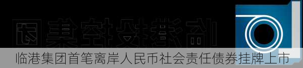 临港集团首笔离岸人民币社会责任债券挂牌上市