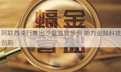 阿联酋央行推出沙盒监管条例 助力金融科技创新