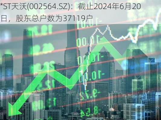 *ST天沃(002564.SZ)：截止2024年6月20日，股东总户数为37119户