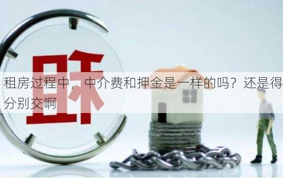 租房过程中，中介费和押金是一样的吗？还是得分别交啊