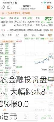 国农金融投资盘中异动 大幅跳水8.00%报0.046港元