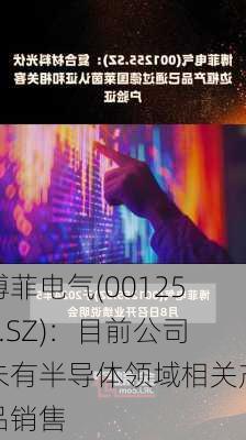 博菲电气(001255.SZ)：目前公司未有半导体领域相关产品销售