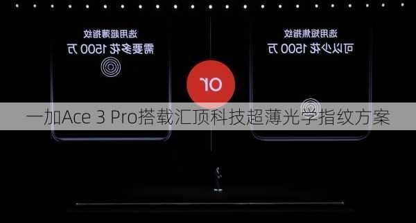 一加Ace 3 Pro搭载汇顶科技超薄光学指纹方案