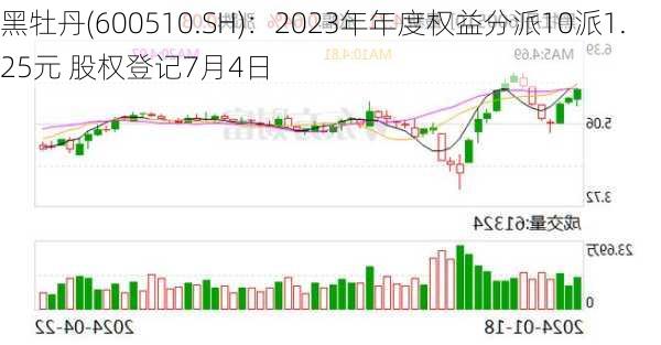 黑牡丹(600510.SH)：2023年年度权益分派10派1.25元 股权登记7月4日