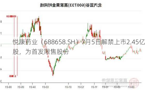 悦康药业（688658.SH）7月5日解禁上市2.45亿股，为首发限售股份