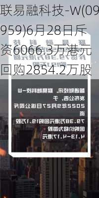 联易融科技-W(09959)6月28日斥资6066.3万港元回购2854.2万股