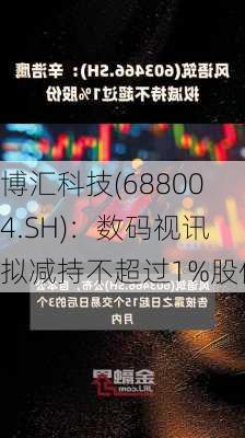 博汇科技(688004.SH)：数码视讯拟减持不超过1%股份