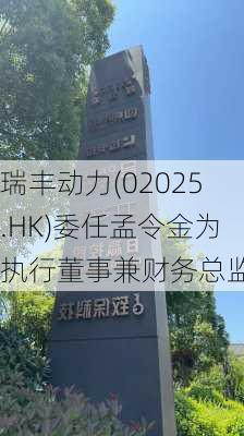 瑞丰动力(02025.HK)委任孟令金为执行董事兼财务总监