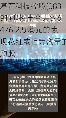 基石科技控股(08391)拟授出合共约6476.2万港元的表现花红或相等数量的奖励股