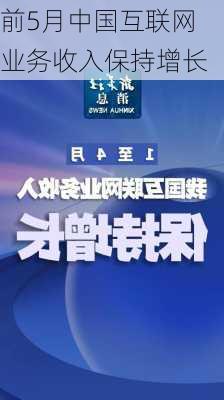 前5月中国互联网业务收入保持增长