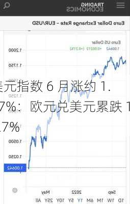 美元指数 6 月涨约 1.17%：欧元兑美元累跌 1.27%