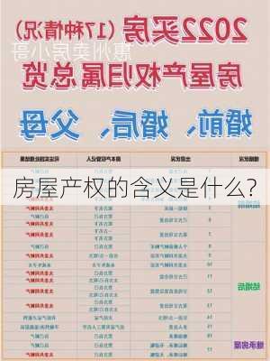 房屋产权的含义是什么?