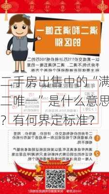 二手房出售中的“满二唯一”是什么意思？有何界定标准？