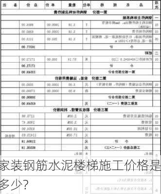 家装钢筋水泥楼梯施工价格是多少?