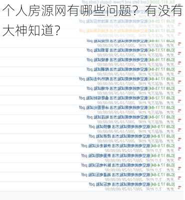 个人房源网有哪些问题？有没有大神知道？