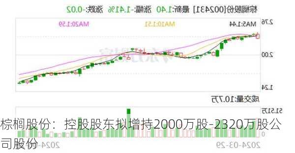 棕榈股份：控股股东拟增持2000万股-2320万股公司股份