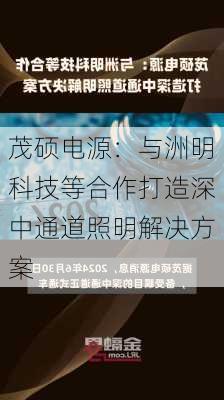 茂硕电源：与洲明科技等合作打造深中通道照明解决方案