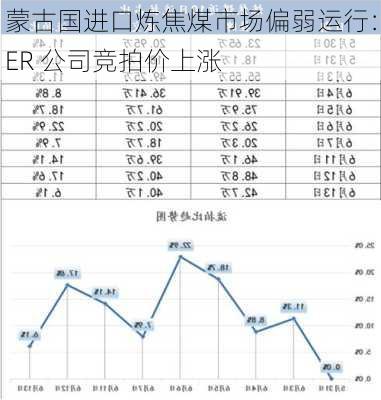 蒙古国进口炼焦煤市场偏弱运行：ER 公司竞拍价上涨