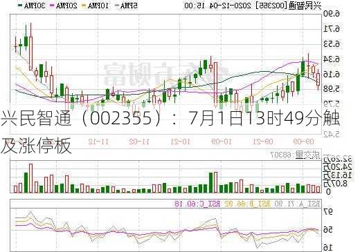 兴民智通（002355）：7月1日13时49分触及涨停板