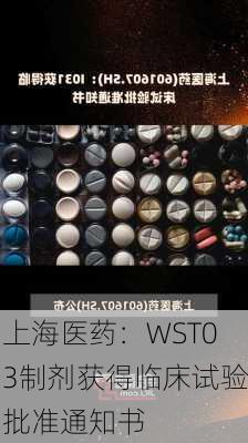 上海医药：WST03制剂获得临床试验批准通知书