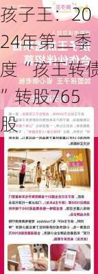 孩子王：2024年第二季度“孩王转债”转股765股