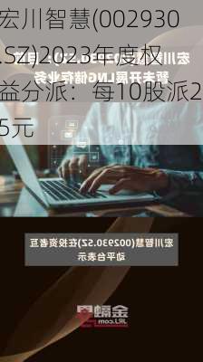 宏川智慧(002930.SZ)2023年度权益分派：每10股派2.5元