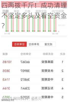 四两拨千斤！成功清理不坚定多头及看空资金？