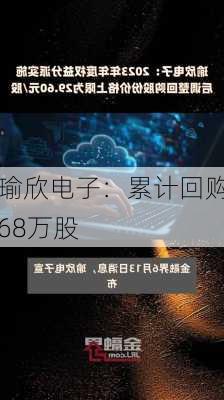 瑜欣电子：累计回购68万股