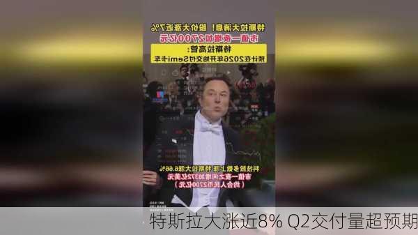 特斯拉大涨近8% Q2交付量超预期