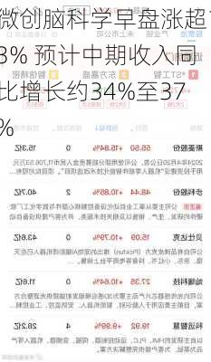 微创脑科学早盘涨超13% 预计中期收入同比增长约34%至37%