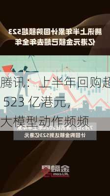 腾讯：上半年回购超 523 亿港元，大模型动作频频