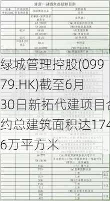 绿城管理控股(09979.HK)截至6月30日新拓代建项目合约总建筑面积达1746万平方米