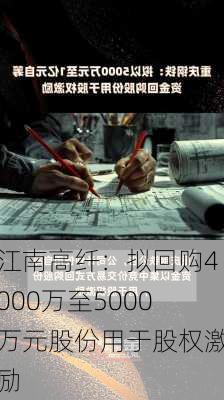 江南高纤：拟回购4000万至5000万元股份用于股权激励