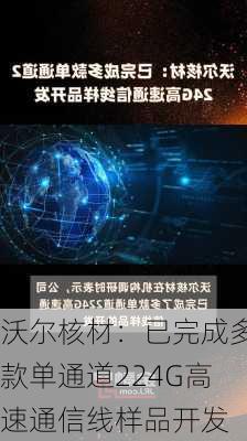 沃尔核材：已完成多款单通道224G高速通信线样品开发