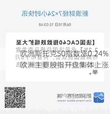 欧洲斯托克50指数涨0.24%：欧洲主要股指开盘集体上涨