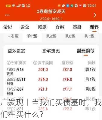 广发现丨当我们买债基时，我们在买什么？