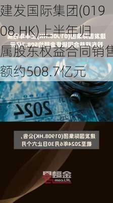 建发国际集团(01908.HK)上半年归属股东权益合同销售金额约508.7亿元