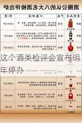 这个酒类检评会宣布明年停办