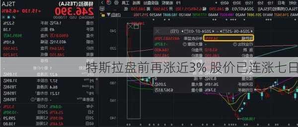 特斯拉盘前再涨近3% 股价已连涨七日