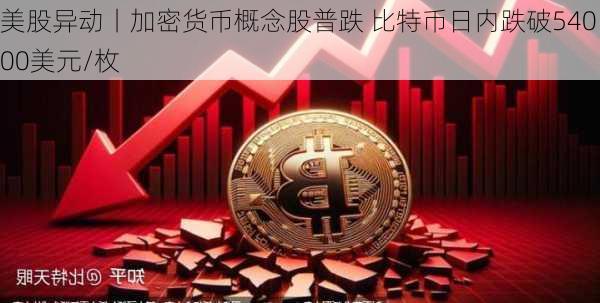 美股异动丨加密货币概念股普跌 比特币日内跌破54000美元/枚