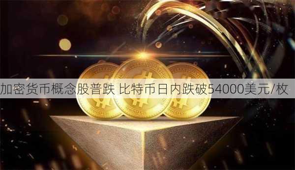 加密货币概念股普跌 比特币日内跌破54000美元/枚