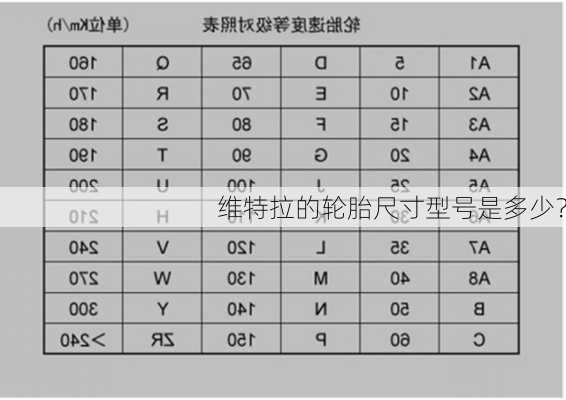 维特拉的轮胎尺寸型号是多少？